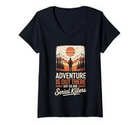 Femme Adventure is Out There Serial Killers T-Shirt avec Col en V