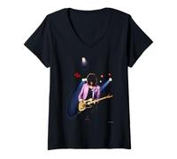 Femme Aerosmith Live in Boston Joe Perry par Michael Grecco T-Shirt avec Col en V