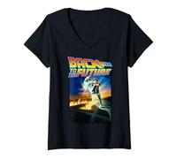 Femme Affiche de film Retour vers le futur classique T-Shirt avec Col en V