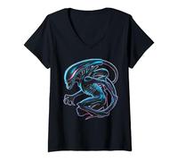 Femme Affiche de films Alien 45e anniversaire Xenomorph 1979 T-Shirt avec Col en V