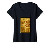 Femme Affiche de voyage vintage Cité du Vatican Rome Italie Art graphique T-Shirt avec Col en V
