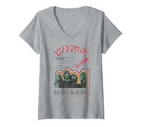 Femme Affiche Pink Floyd Tokyo 1972 Live Japan T-Shirt avec Col en V