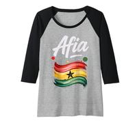 Femme Afia Ghana Drapeau Ghana nom d'anniversaire Cadeau Manche Raglan