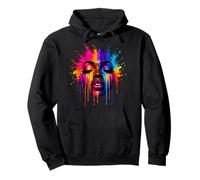 Femme Africaine Afro dégoulinante Couleur Visage Peint mélanine Art Sweat à Capuche