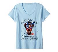 Femme African American Celebrating My African Heritage Sunglasses T-Shirt avec Col en V