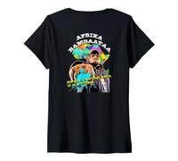 Femme Afrika Bambaataa_001_Back Printed T-Shirt avec Col en V