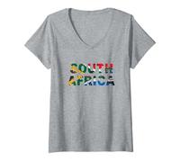Femme Afrique du Sud T-Shirt avec Col en V