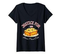 Femme Afro Justice for Lemon Pound Cake Funny Graphic T-Shirt avec Col en V