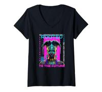 Femme Afrofuturism Rooted To The Future Black Woman T-Shirt avec Col en V