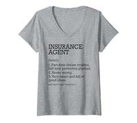 Femme Agent d'assurance Définition de poste Agent d'assurance personnalisé T-Shirt avec Col en V