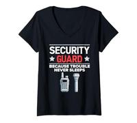 Femme Agent de sécurité - Transat de Travail - Garde de sécurité T-Shirt avec Col en V