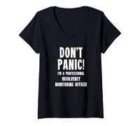 Femme Agent de Surveillance de l'insolvabilité T-Shirt avec Col en V