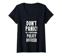 Femme Agent des politiques T-Shirt avec Col en V