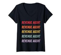 Femme Agent des revenus T-Shirt avec Col en V