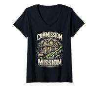 Femme Agent Immobilier Agent Immobilier Commission is The Mission T-Shirt avec Col en V