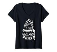 Femme Agent Immobilier pour Femmes Sugar Spice Advice Funny Citation T-Shirt avec Col en V
