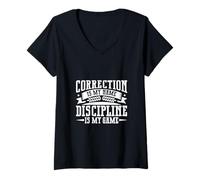 Femme Agent pénitentiaire T-Shirt avec Col en V