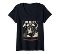 Femme Agility Dog Joke We Don't Always Q Funny Handler Saying T-Shirt avec Col en V