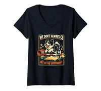 Femme Agility Dog Joke We Don't Always Q Funny Handler Saying T-Shirt avec Col en V
