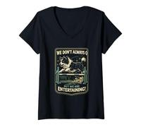 Femme Agility Dog Joke We Don't Always Q Funny Handler Saying T-Shirt avec Col en V