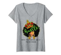 Femme Agissez jusqu'à ce Que Vos Ennemis Vous demandent si Vous embauchez Women Queen T-Shirt avec Col en V