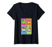 Femme Agnus Dei Sanctus T-Shirt Traditionnel Latin catholique T-Shirt avec Col en V