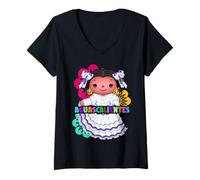 Femme Aguascalientes Muñeca The Mexican rag Doll María Mazahua T-Shirt avec Col en V