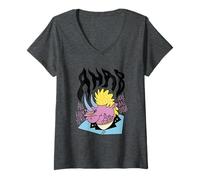 Femme AHAB Rhinoceros Punk - Tous Les Chasseurs sont des salauds T-Shirt avec Col en V