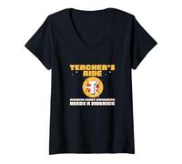 Femme Aide à l'enseignant parce que chaque super-héros a besoin d'un coup de pouce cool T-Shirt avec Col en V
