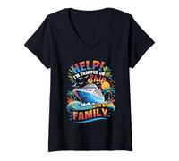 Femme Aidez-Moi piégé sur Le Bateau avec ma Famille Vacances croisière T-Shirt avec Col en V