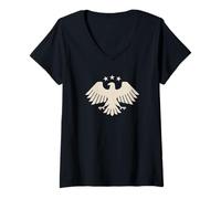 Femme Aigle de Syrie 2025 - Symbole de la fierté nationale graphique T-Shirt avec Col en V
