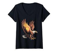 Femme Aigle Nature Forest America Funny Eagles Kids Eagles Kids Eagles T-Shirt avec Col en V