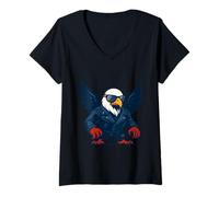 Femme Aigle Rebelle du Pouvoir et de l'indépendance T-Shirt avec Col en V