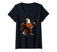 Femme Aigle Tennis/Joueur de Tennis Adler T-Shirt avec Col en V