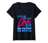 Femme Aime-Moi comme tu Adores Glisser dans Les Aventures glacées T-Shirt avec Col en V