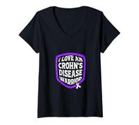 Femme Aimer un combattant de Crohn T-Shirt avec Col en V