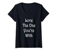 Femme Aimez celui avec Qui Vous êtes T-Shirt avec Col en V