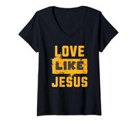 Femme Aimez comme Jésus T-Shirt avec Col en V