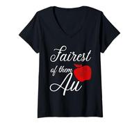 Femme Aimez Les Fans de Princ Snow Apple Magic Fairest of Them All T-Shirt avec Col en V