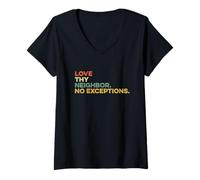 Femme Aimez Vos voisins sans Exception Jésus, Verset de la Bible, Dieu, Foi T-Shirt avec Col en V