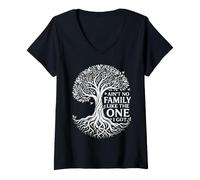 Femme Ain't No Family Reunion Tree Roots T-Shirt avec Col en V