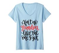 Femme Ain't no grandpa like the one I got petit-fils petite-fille T-Shirt avec Col en V