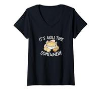 Femme Aioli Time Somewhere Aioli Dip Lovers Aioliphile T-Shirt avec Col en V