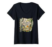 Femme AIR Quality Crew Observation des lichens T-Shirt avec Col en V