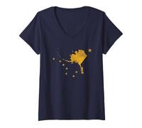 Femme AK Drapeau de l'État de l'Alaska Big Dipper Ursa Major North Star T-Shirt avec Col en V