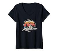 Femme Alabama Awaits The Mountains Are Calling, Smokey Mountains T-Shirt avec Col en V