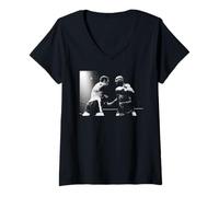 Femme Alan Minter Marvin Hagler Boxe de Combat Mondiale des Poids Moyens T-Shirt avec Col en V