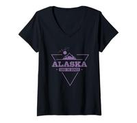 Femme Alaska Partagez The Wonder State, États-Unis T-Shirt avec Col en V