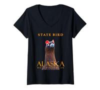 Femme Alaska Territory Bird The Willow Tétras T-Shirt avec Col en V
