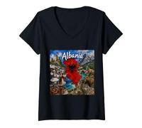 Femme Albanie, Europe T-Shirt avec Col en V